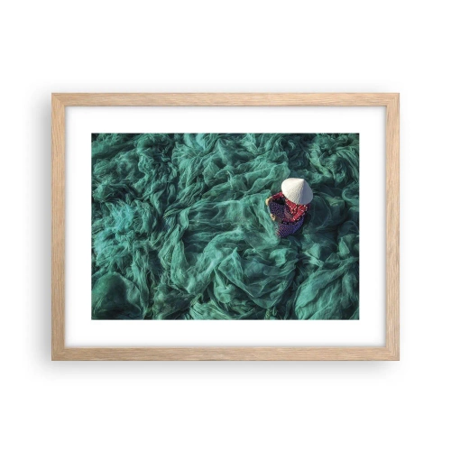 Poster în ramă de stejar deschis - Într-o mare de rețea - 40x30 cm