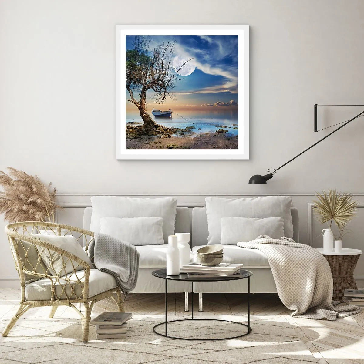 Poster în ramă albă - Este acesta sfârșitul sau începutul? - 60x60 cm