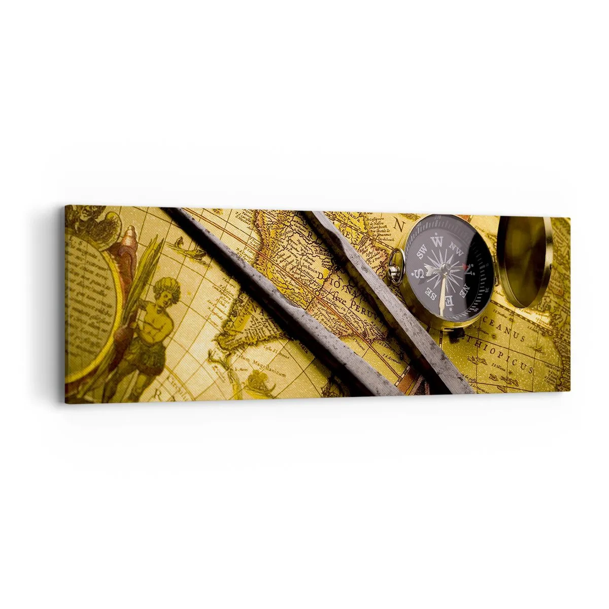 Tablou pe pânză - Unde sunt aceste comori? - 90x30 cm
