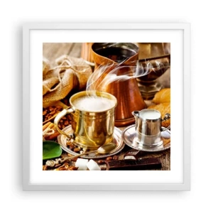 Poster în ramă albă - O zi bună! - 40x40 cm