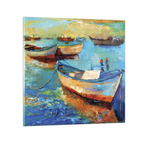 Tablou pe sticlă - Într-un golf de aur - 70x70 cm