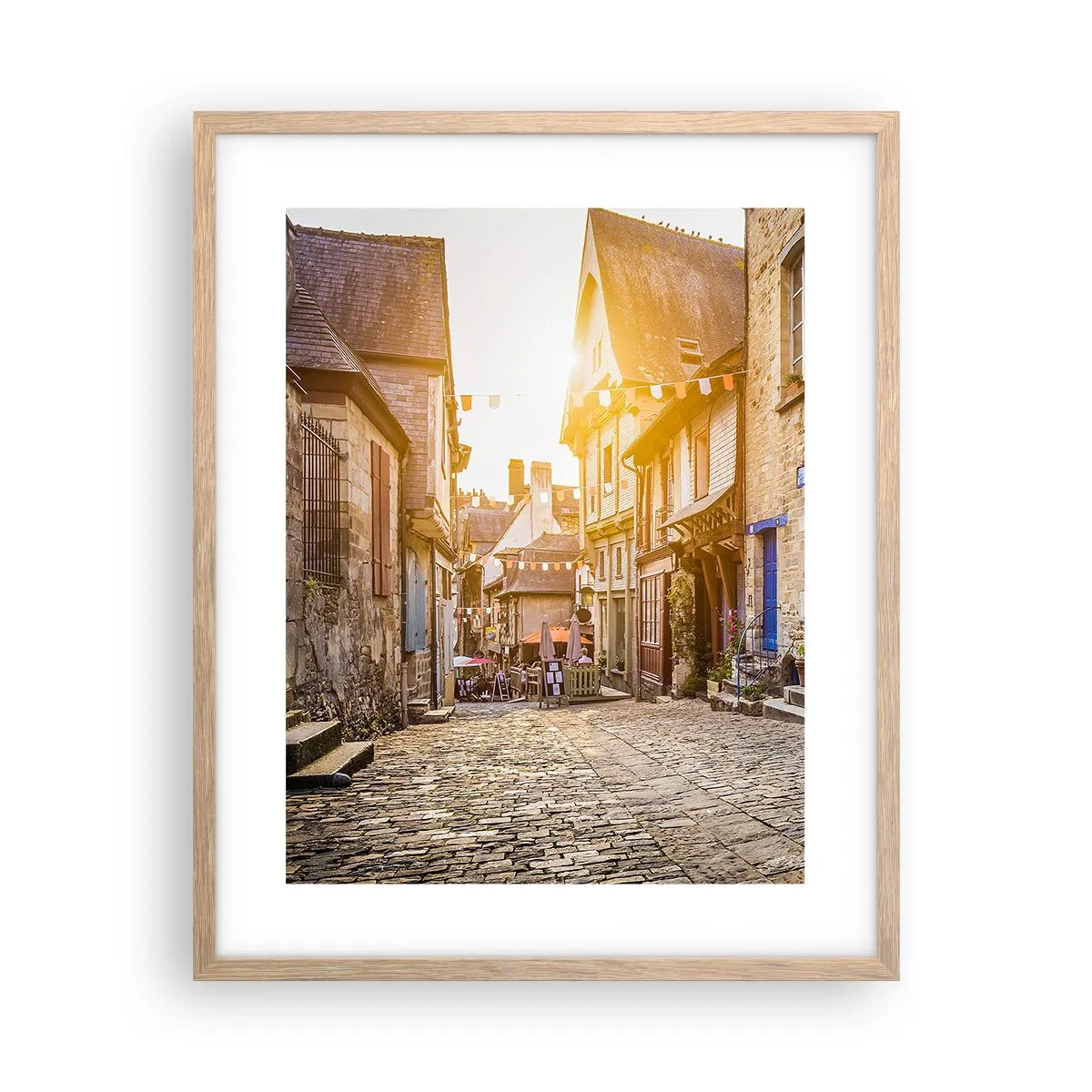 Poster în ramă de stejar deschis - Fantoma albă a orașului - 40x50 cm