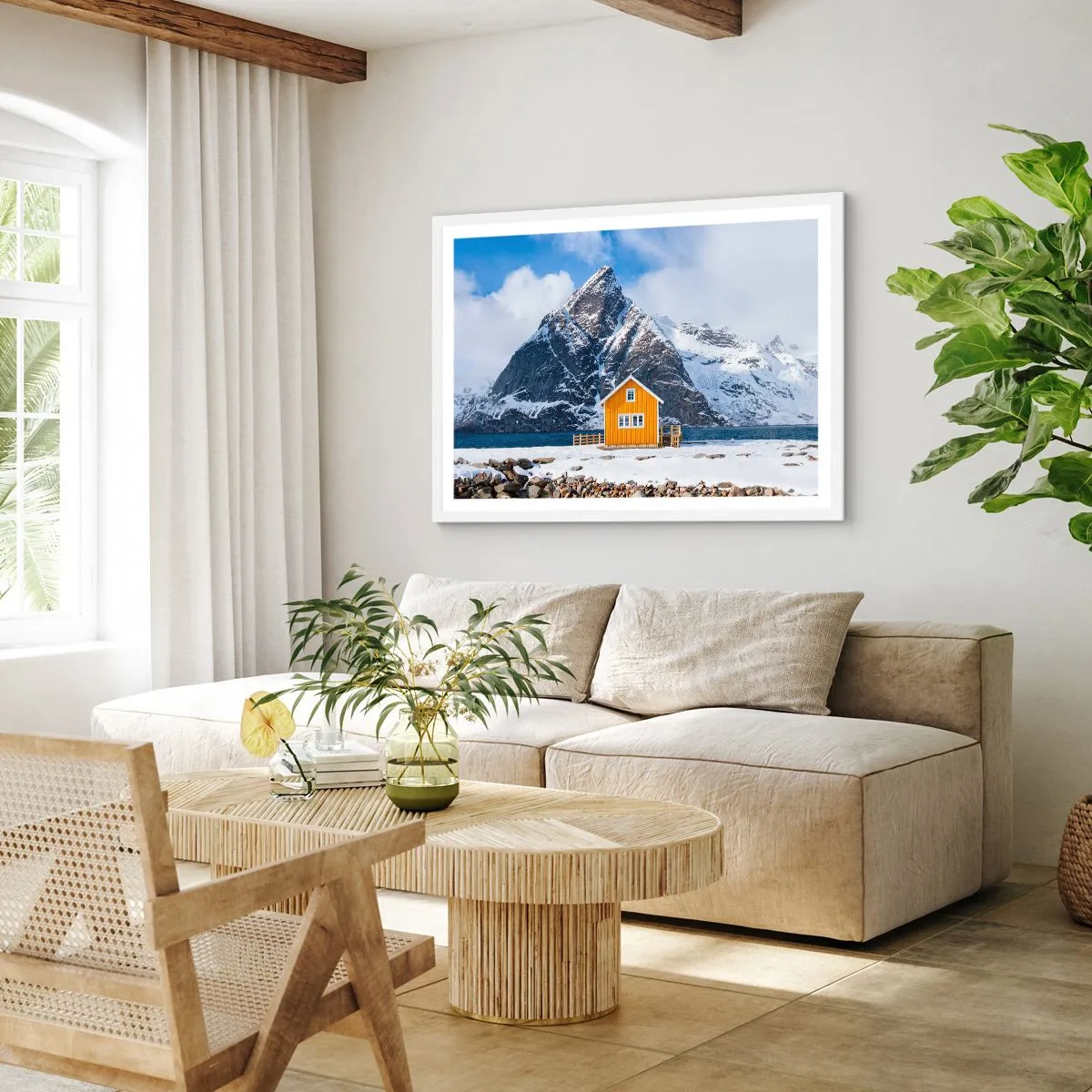 Poster în ramă albă - Vacanță scandinavă - 40x30 cm