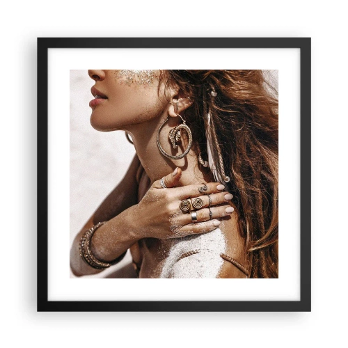 Poster în ramă neagră - Regina plajei sălbatice - 40x40 cm