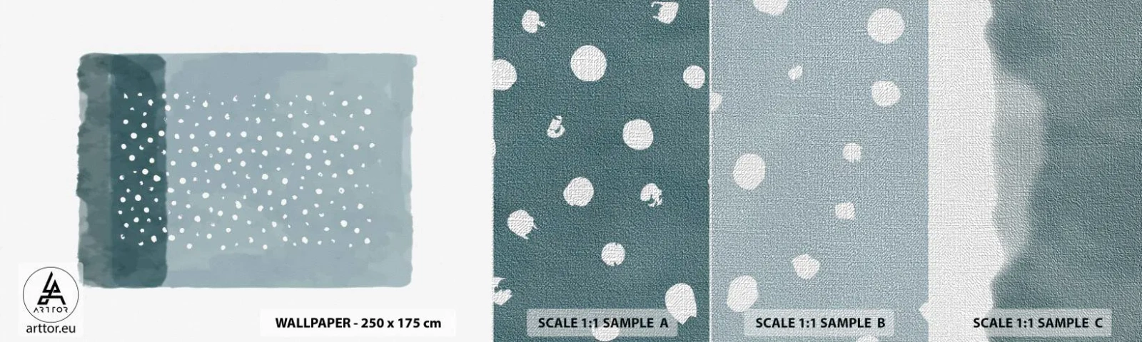 Mostră tapet Premium Canvas - Crescute pe albastru - Abstracția, Bucată, Minimalism - 100x30 cm