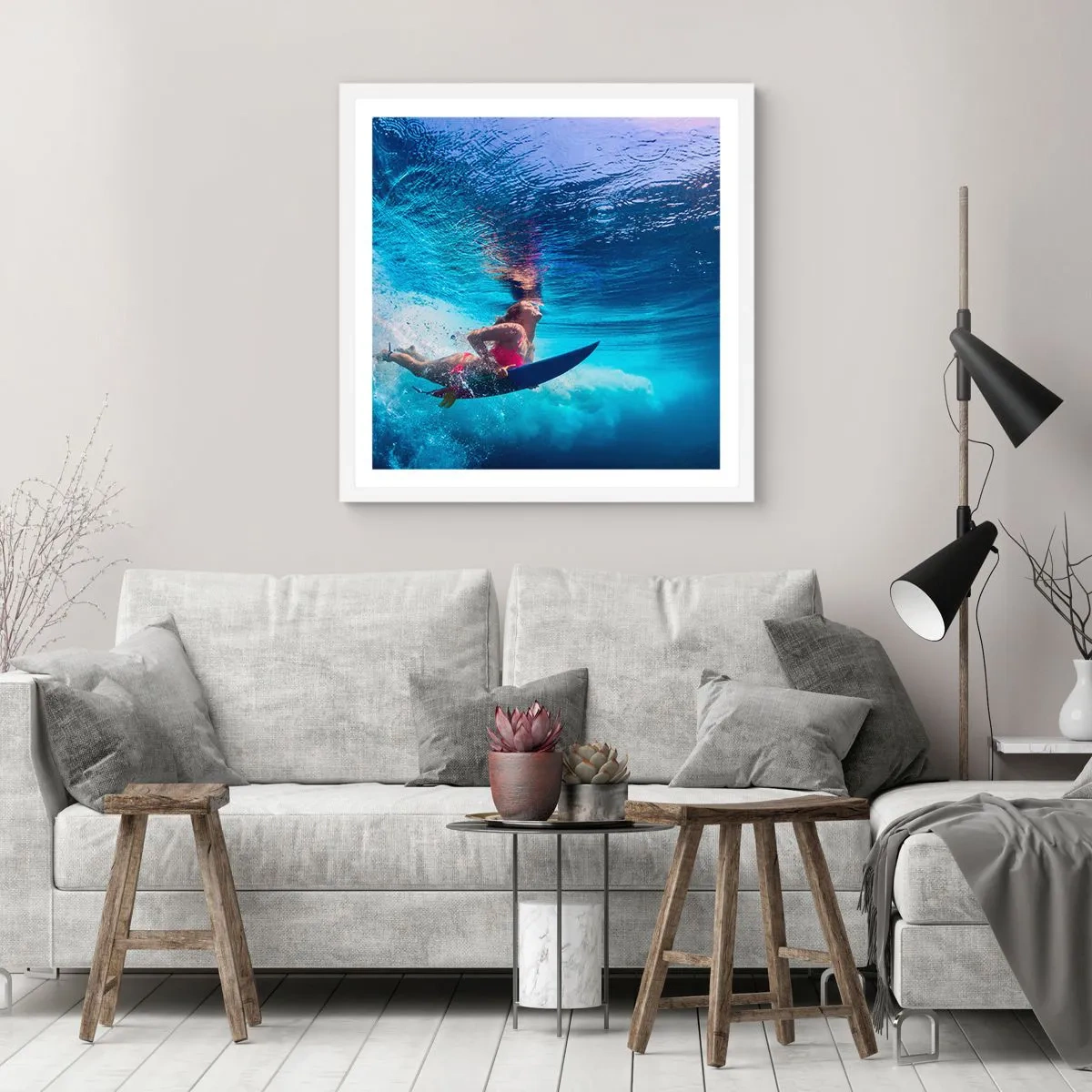 Poster în ramă albă - Profunzimea bucuriei - 40x40 cm