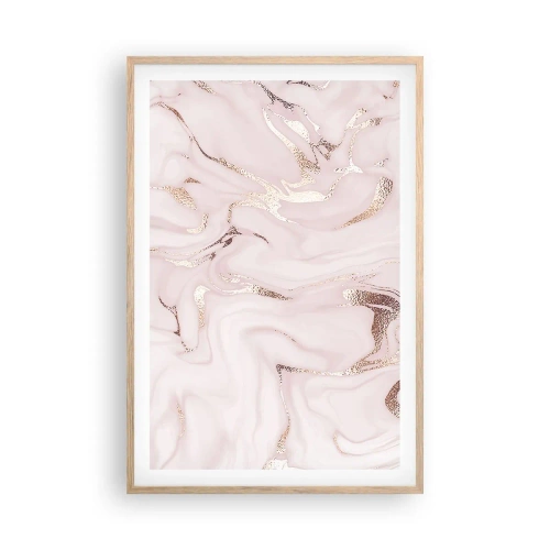 Poster în ramă de stejar deschis - În nebunia roz - 61x91 cm
