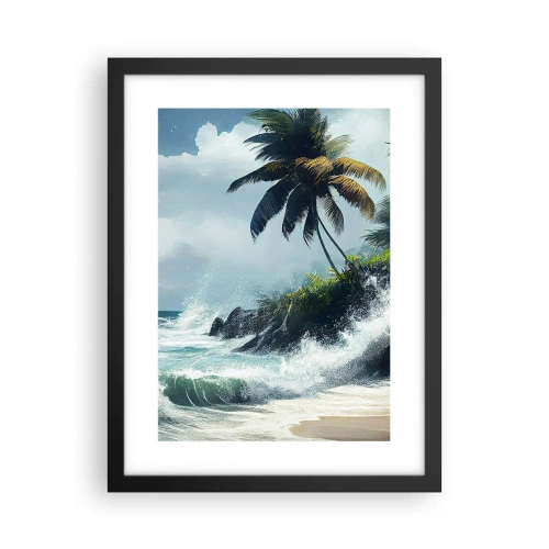 Poster în ramă neagră - Pe un țărm tropical - 30x40 cm