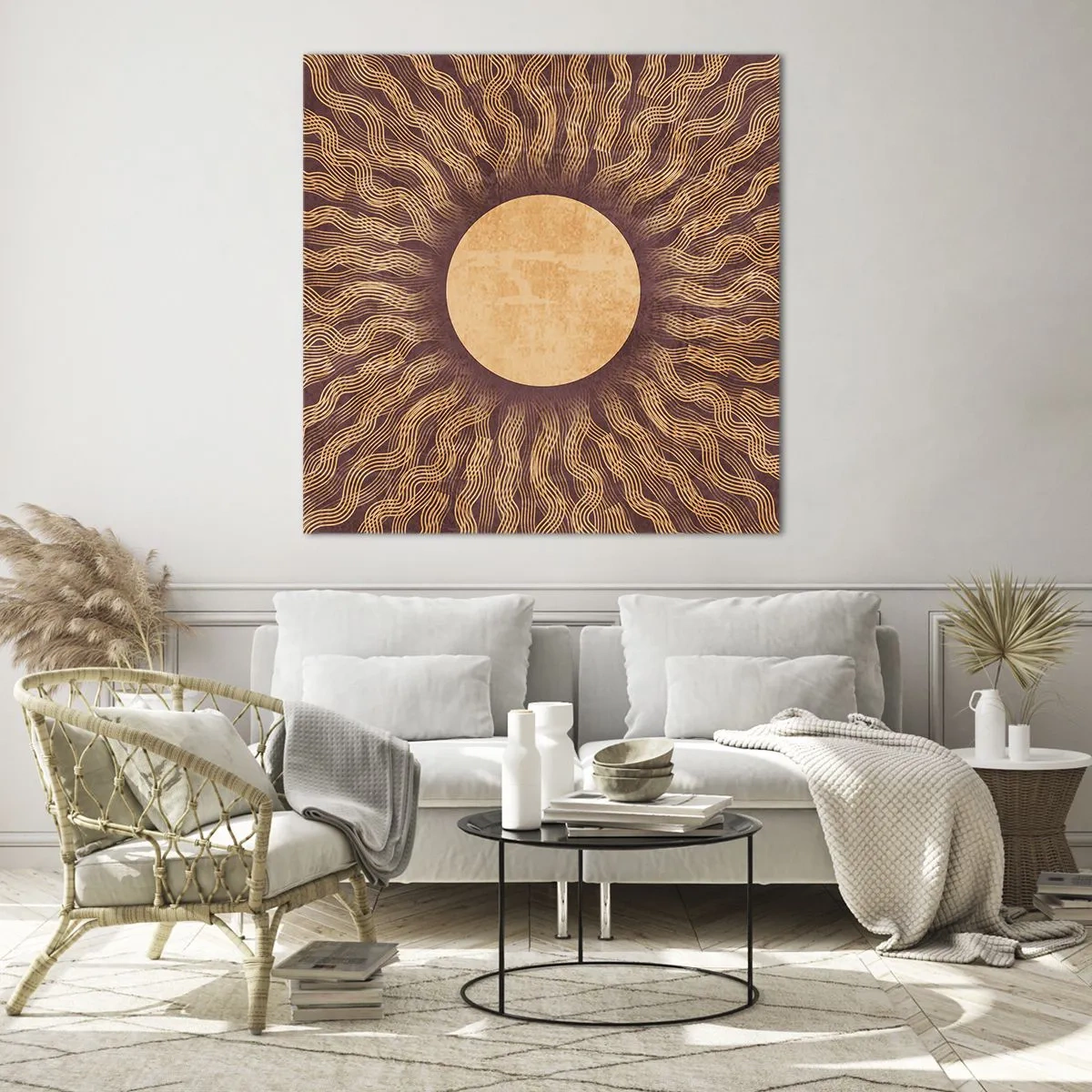 Tablou pe sticlă - Icoana soarelui - 60x60 cm