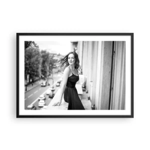 Poster în ramă neagră - Cu siguranță e o fată pariziană - 70x50 cm