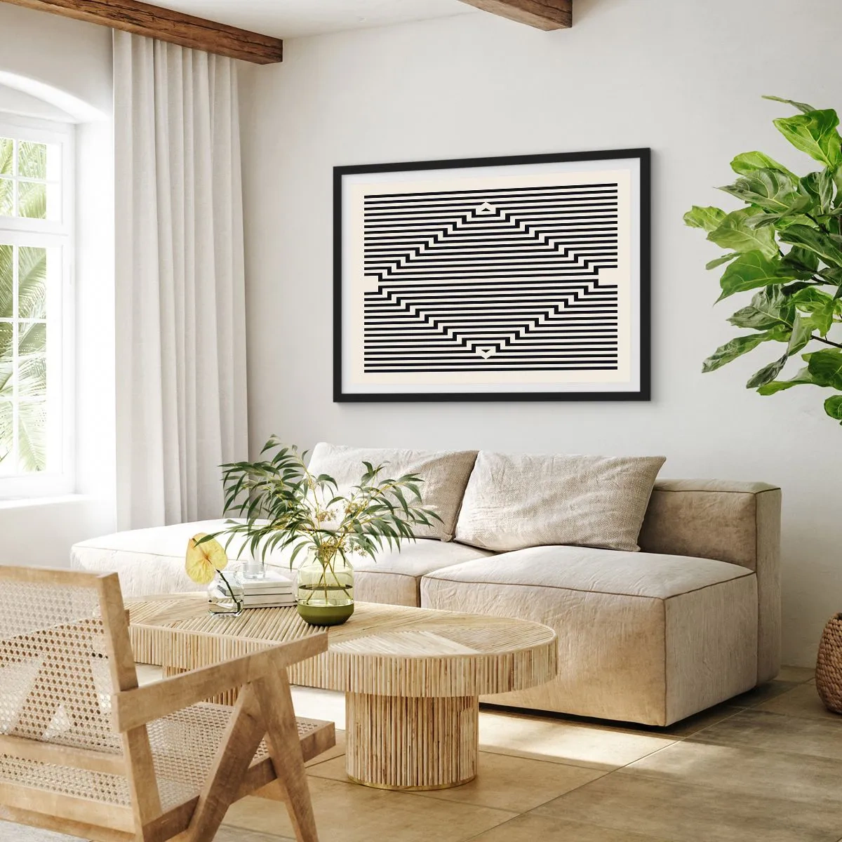 Poster în ramă neagră - Iluzie geometrică - 100x70 cm