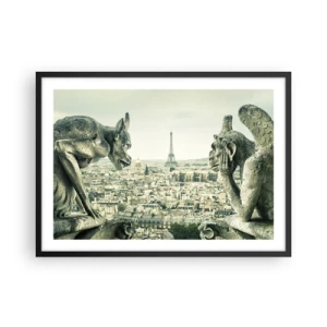 Poster în ramă neagră - La taclale pariziene - 70x50 cm