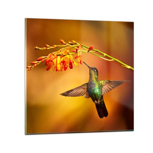 Tablou pe sticlă - Mesagerul mayaș al luminii - 30x30 cm