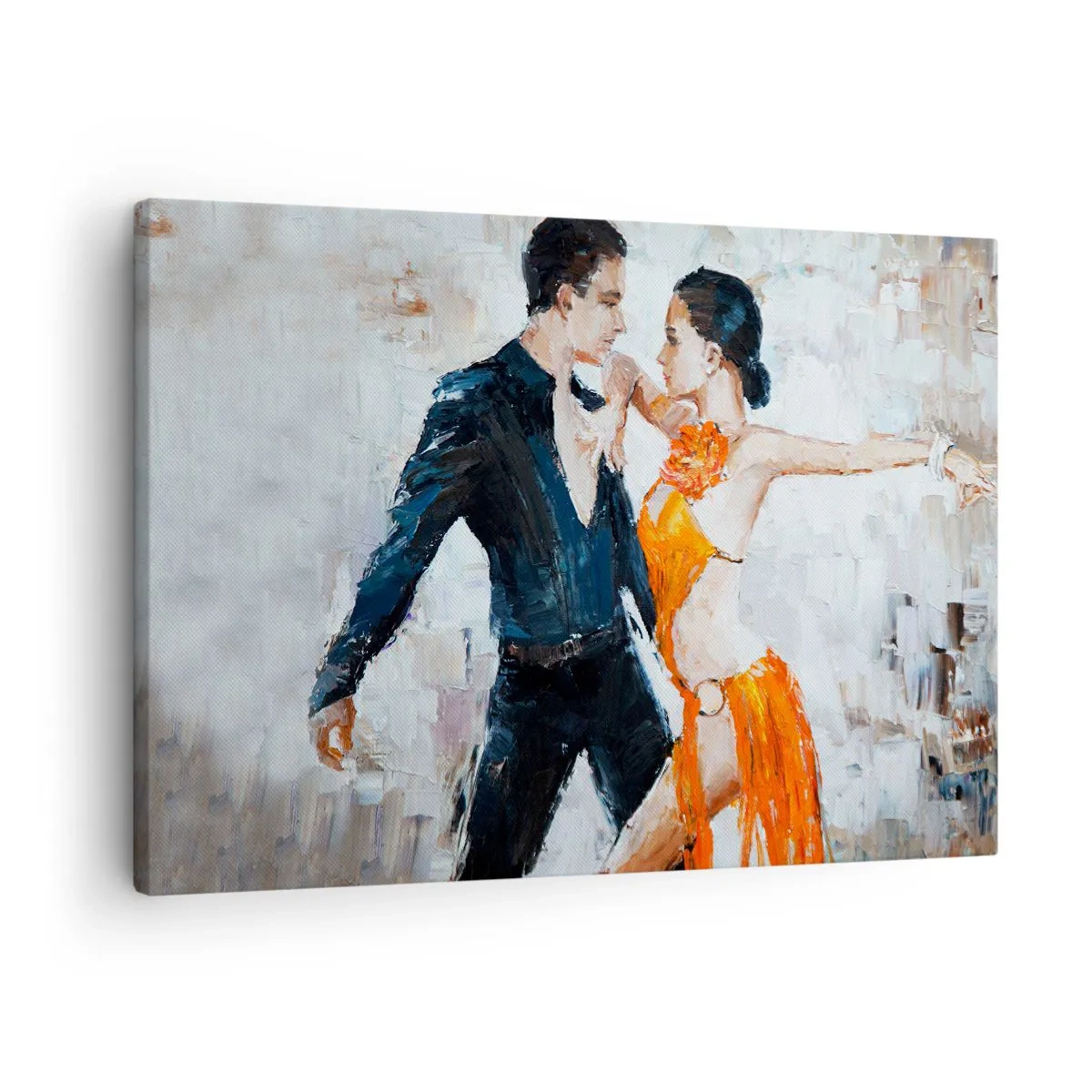 Tablou pe pânză Canvas - Un cuplu dinamic care dansează în stil latino-american. - 70x50cm - Dirty dancing - Decorațiune modernă pentru perete pentru living și dormitor ARTTOR