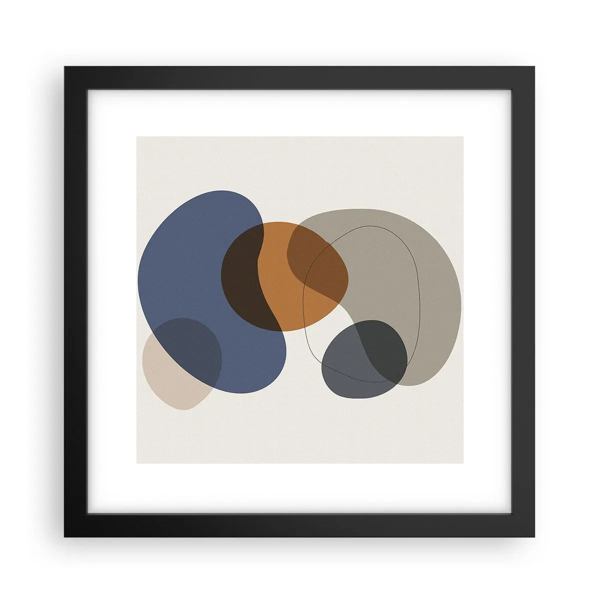 Poster în ramă neagră - Picături de culoare - 30x30 cm