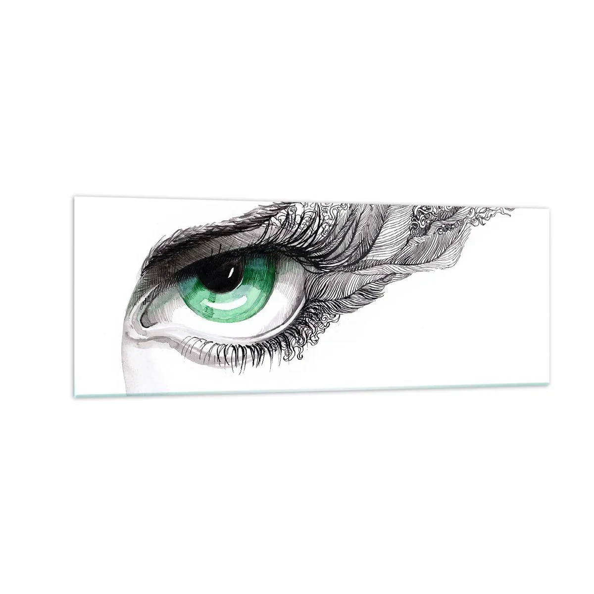 Tablou pe sticlă - Frumoasă și gata de atac - 140x50 cm