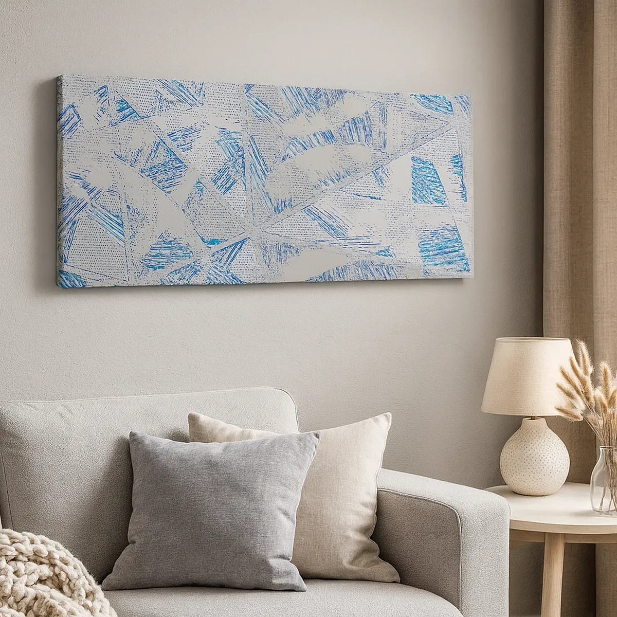 Tablou pe pânză - Într-un labirint de gri-albastru - 30x30 cm