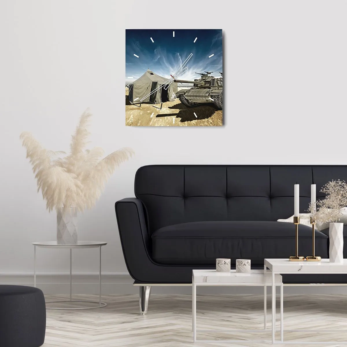 Ceas de perete - Ceas pe sticlă - Un vis militar - 40x40 cm