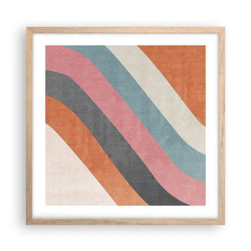 Poster în ramă de stejar deschis - Compoziție diagonală - mișcare - 50x50 cm