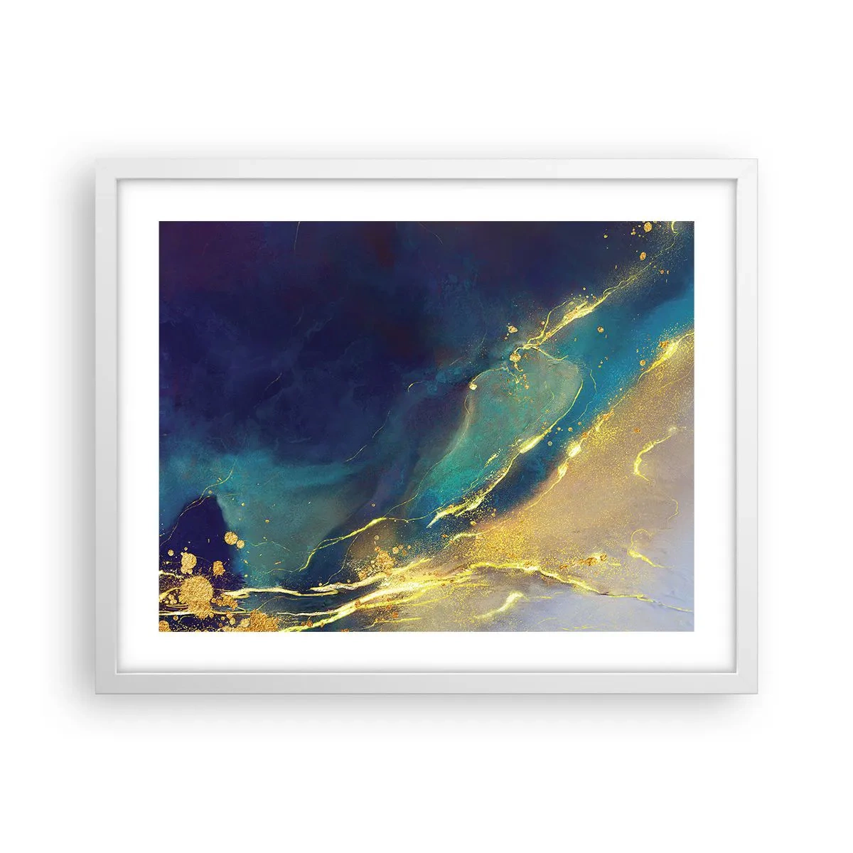 Poster în ramă albă - Baltă de aur - 50x40 cm