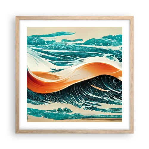 Poster în ramă de stejar deschis - Visul unui surfer - 50x50 cm