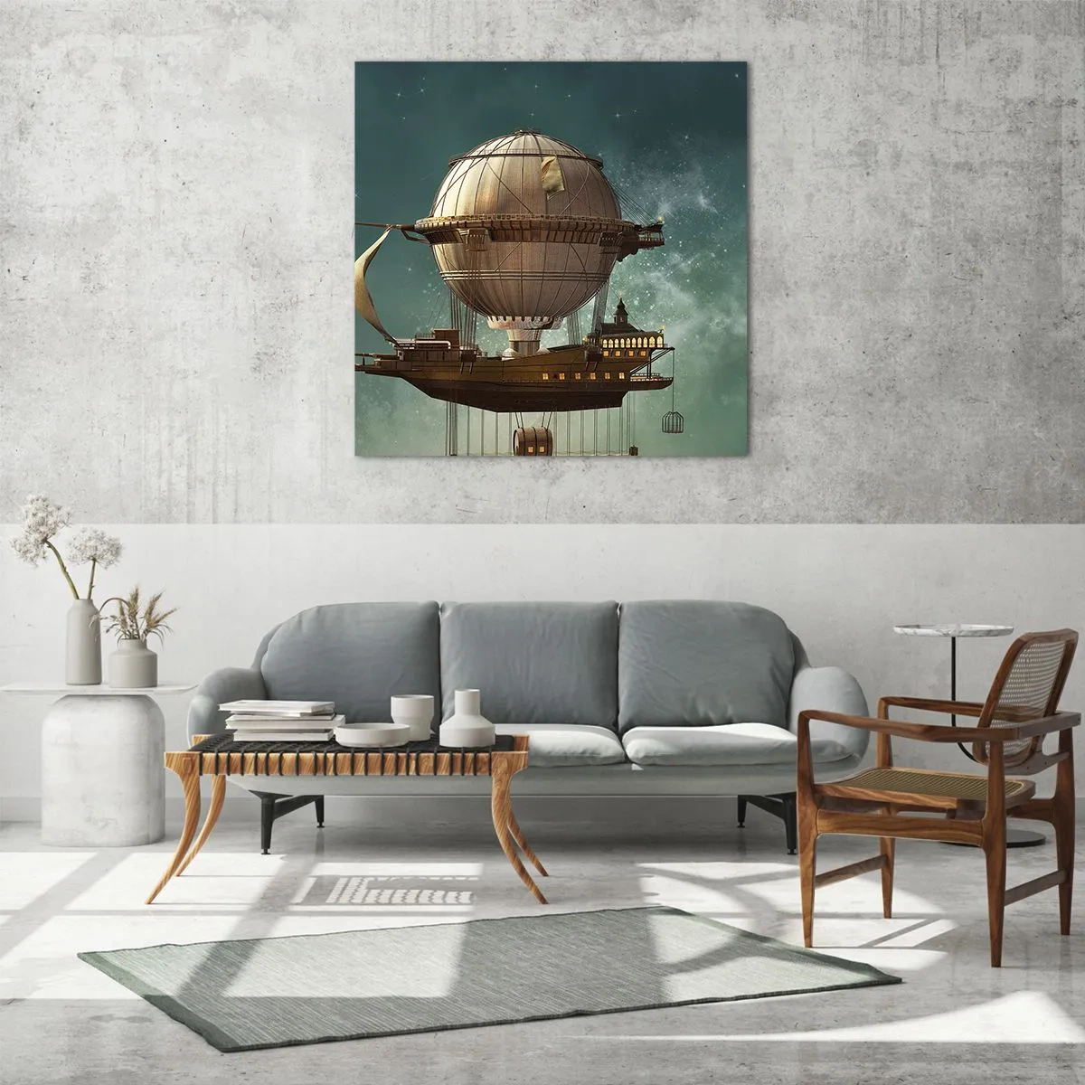 Tablou pe sticlă - Jules Verne vă transmite salutări - 60x60 cm