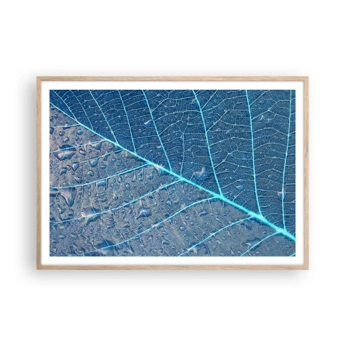 Poster în ramă de stejar deschis - Viața în albastru - 100x70 cm