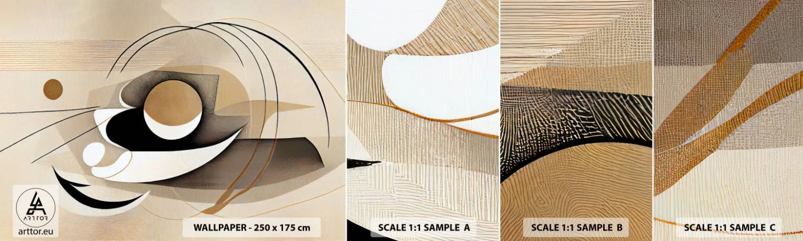 Mostră tapet autocolant Deluxe Sticker - Compoziție - nucleu - Abstracția, Modern, Bucată - 100x30 cm