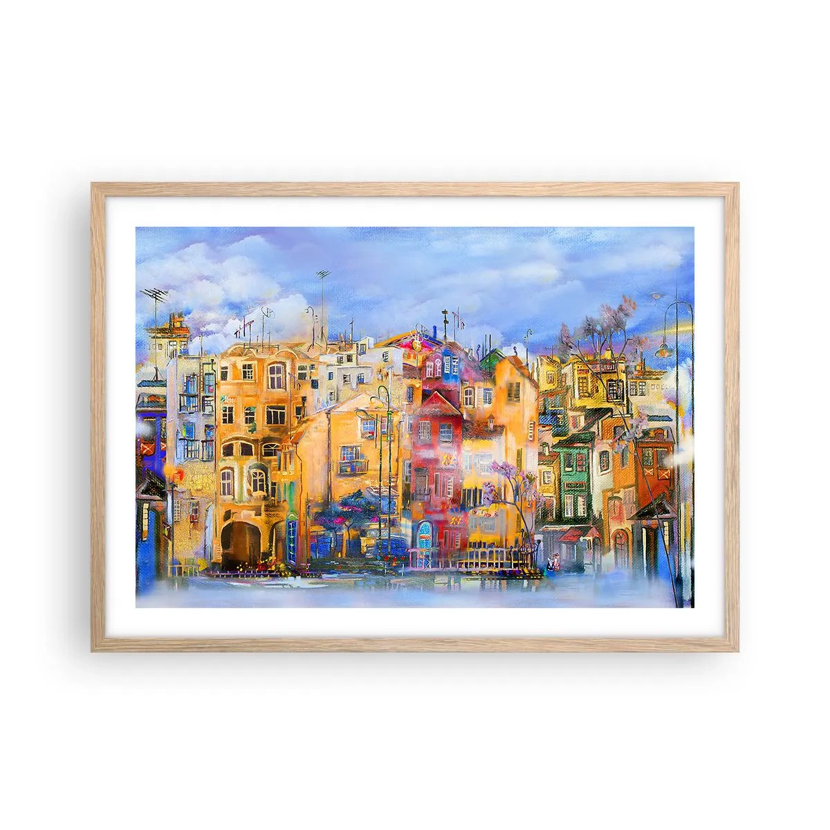 Poster în ramă de stejar deschis - Suntem împreună - 70x50 cm