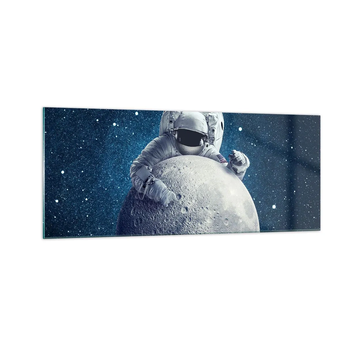 Tablou pe sticlă - Glumeț spațial - 100x40 cm