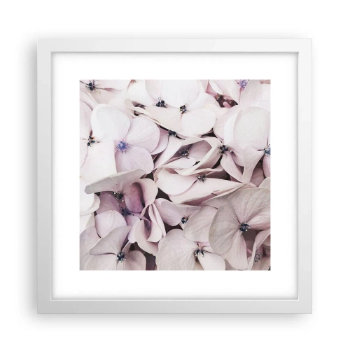 Poster în ramă albă - Într-un potop de flori - 30x30 cm