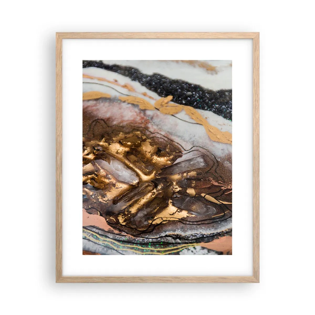 Poster în ramă de stejar deschis - Elementul pământ - 40x50 cm