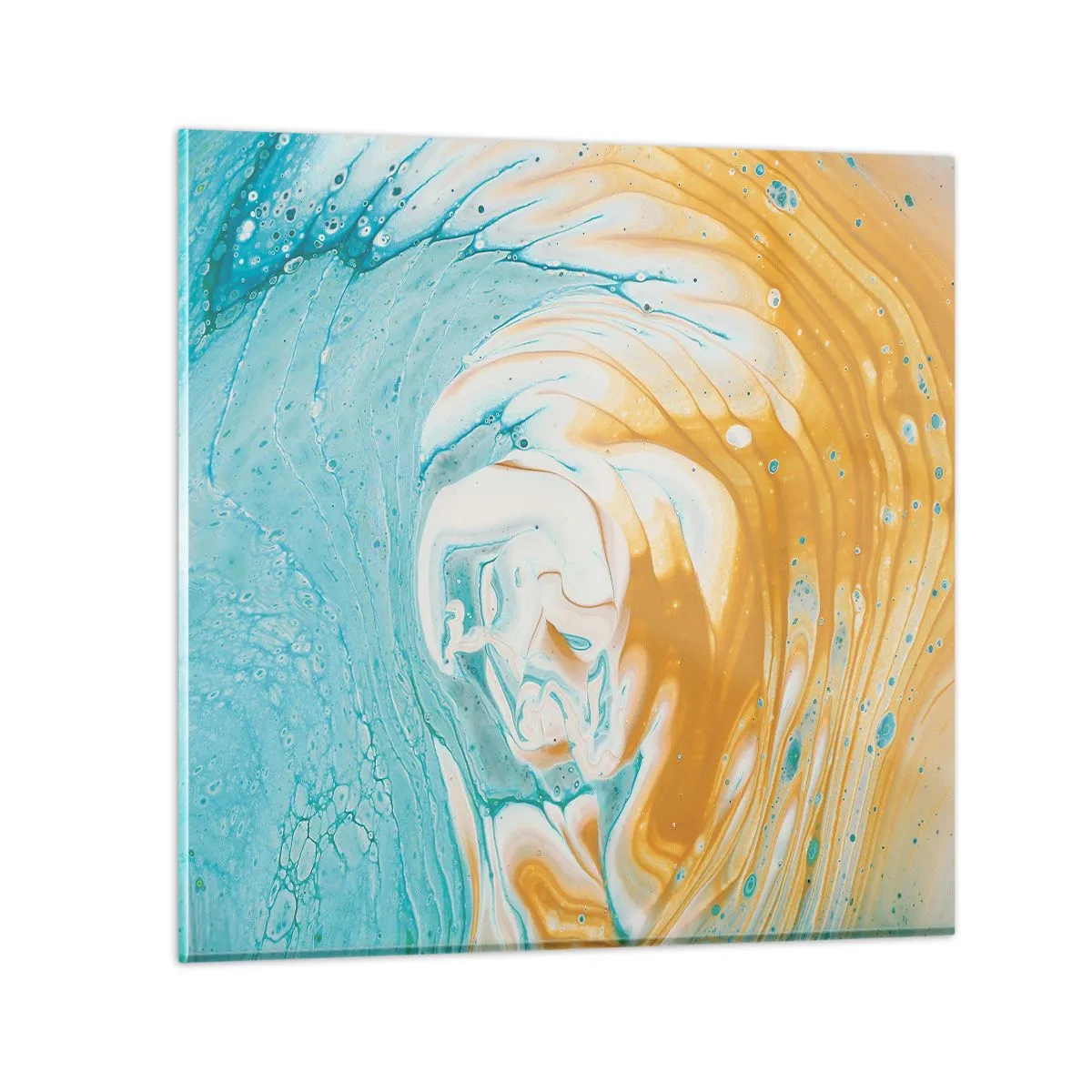 Tablou pe sticlă - Vârtej de pastel - 50x50 cm