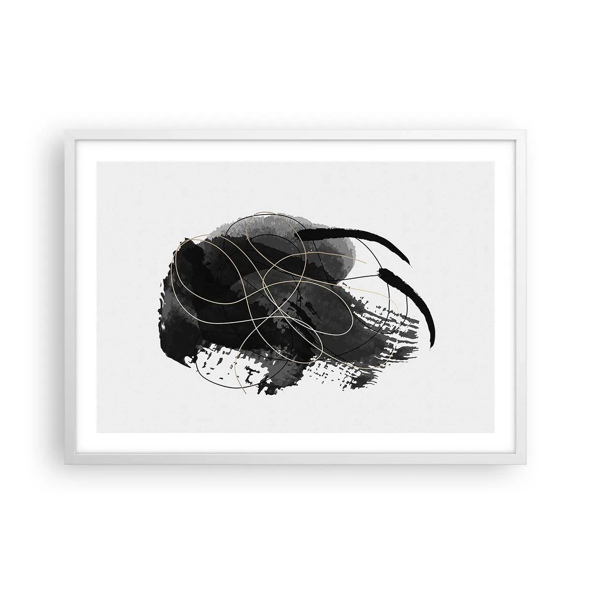 Poster în ramă albă - Provenit din negru - 70x50 cm