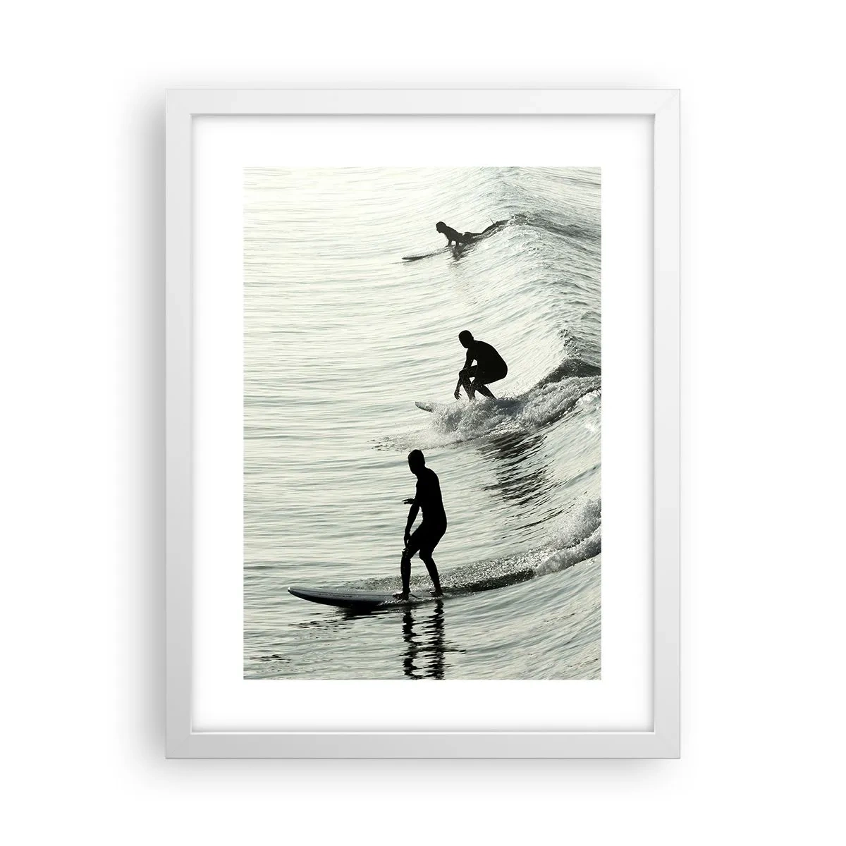 Poster în ramă albă - Pentru a întâmpina valul - 30x40 cm