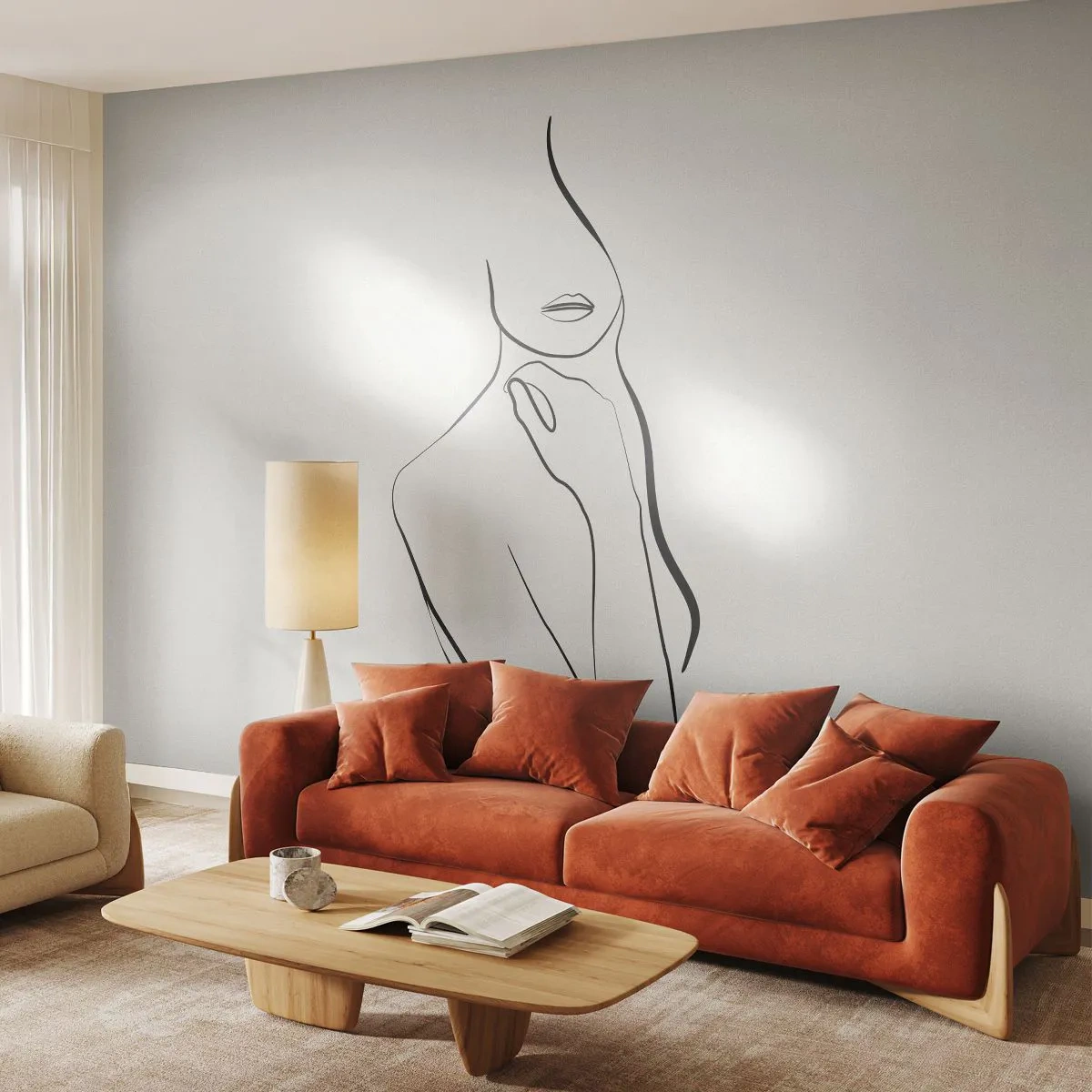 Tapet Premium Sand - Val de melancolie - Abstracția, Corpul Femeii, Grafică - 350x256 cm