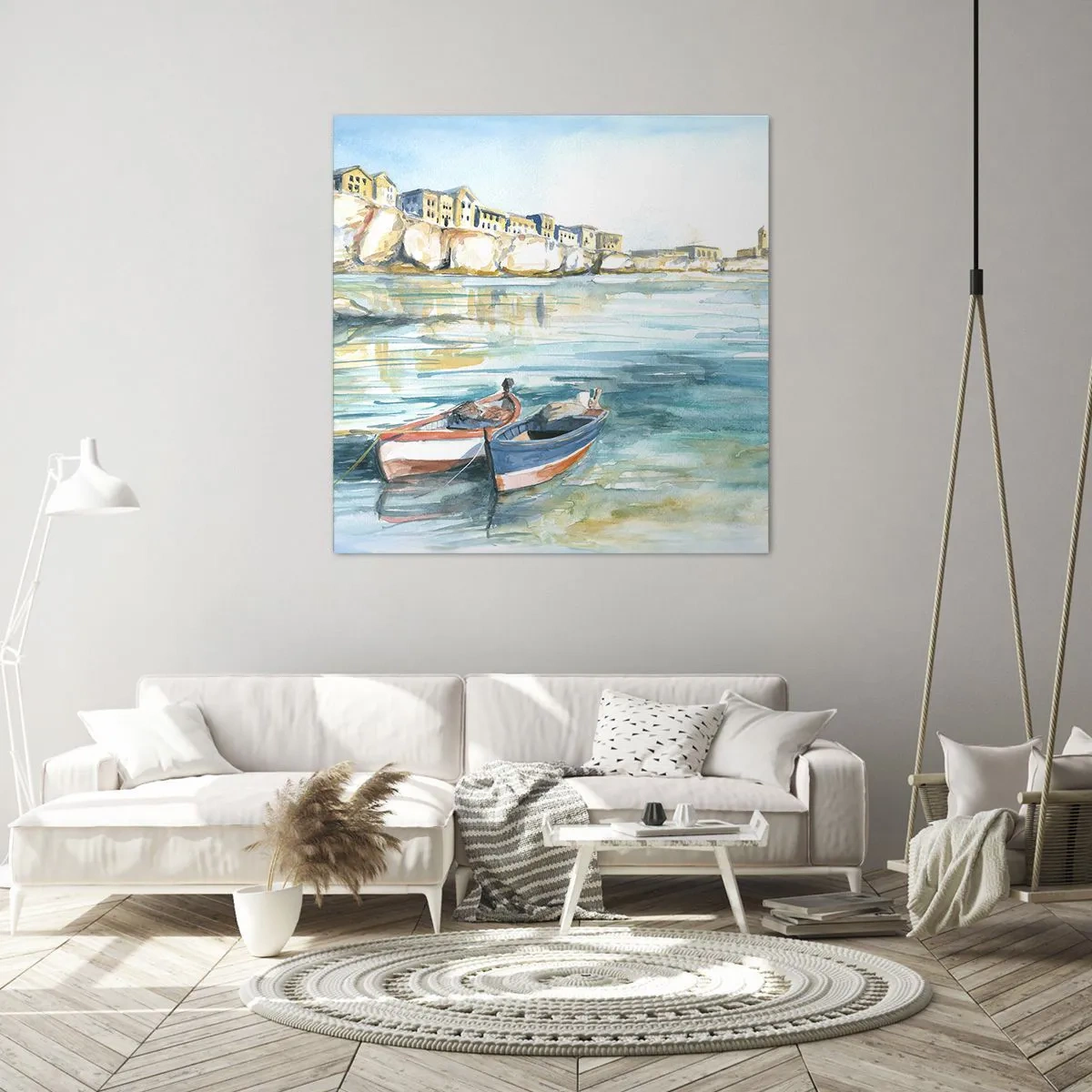 Tablou pe pânză - Peisaj în azur - 30x30 cm