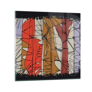 Tablou pe sticlă - Compoziție spontană - 30x30 cm