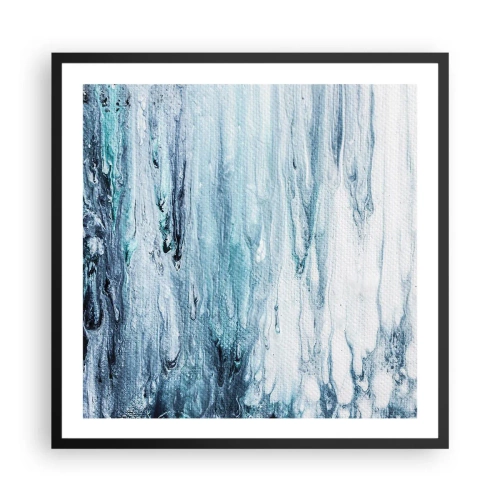 Poster în ramă neagră - Țurțuri de albastru - 60x60 cm