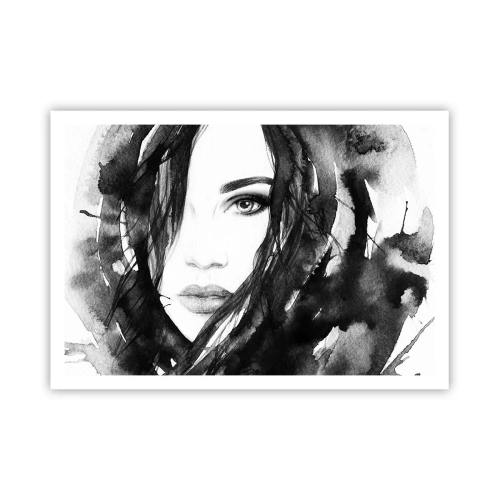 Poster - Studiu unei dame în alb și negru - 100x70 cm