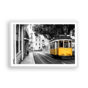 Poster în ramă albă - Sună fado în fundal - 91x61 cm