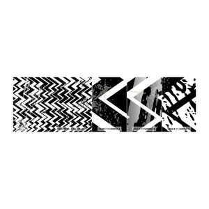 Mostră tapet autocolant Deluxe Sticker - Zig-alb, zag-negru - Abstracția, Bucată, alb-negru - 100x30 cm