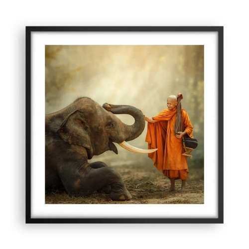 Poster în ramă neagră - Întâlnire în călătorie - 50x50 cm