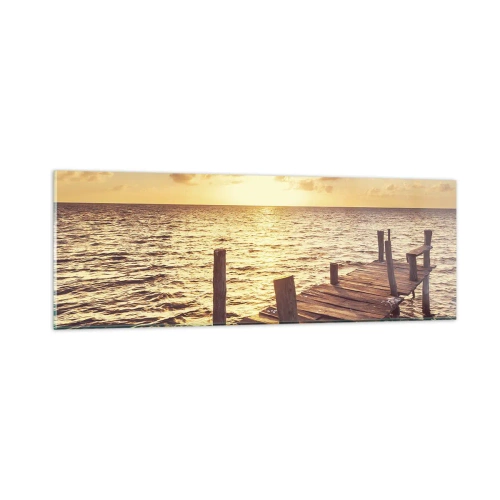 Tablou pe sticlă - Tărâmul de aur al blândeții - 90x30 cm