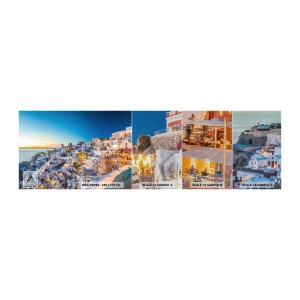 Mostră tapet Premium Sand - Esența grecității - Santorini, Arhitectură, Grecia - 100x30 cm