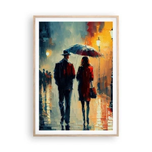 Poster în ramă de stejar deschis - Poveste de dragoste urbană - 70x100 cm