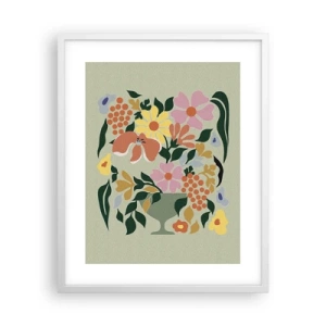 Poster în ramă albă - Buchet plin de viață - 40x50 cm