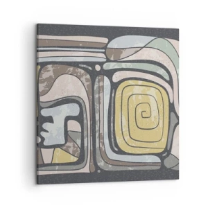 Tablou pe pânză - Abstracție în spirit precolumbian - 50x50 cm