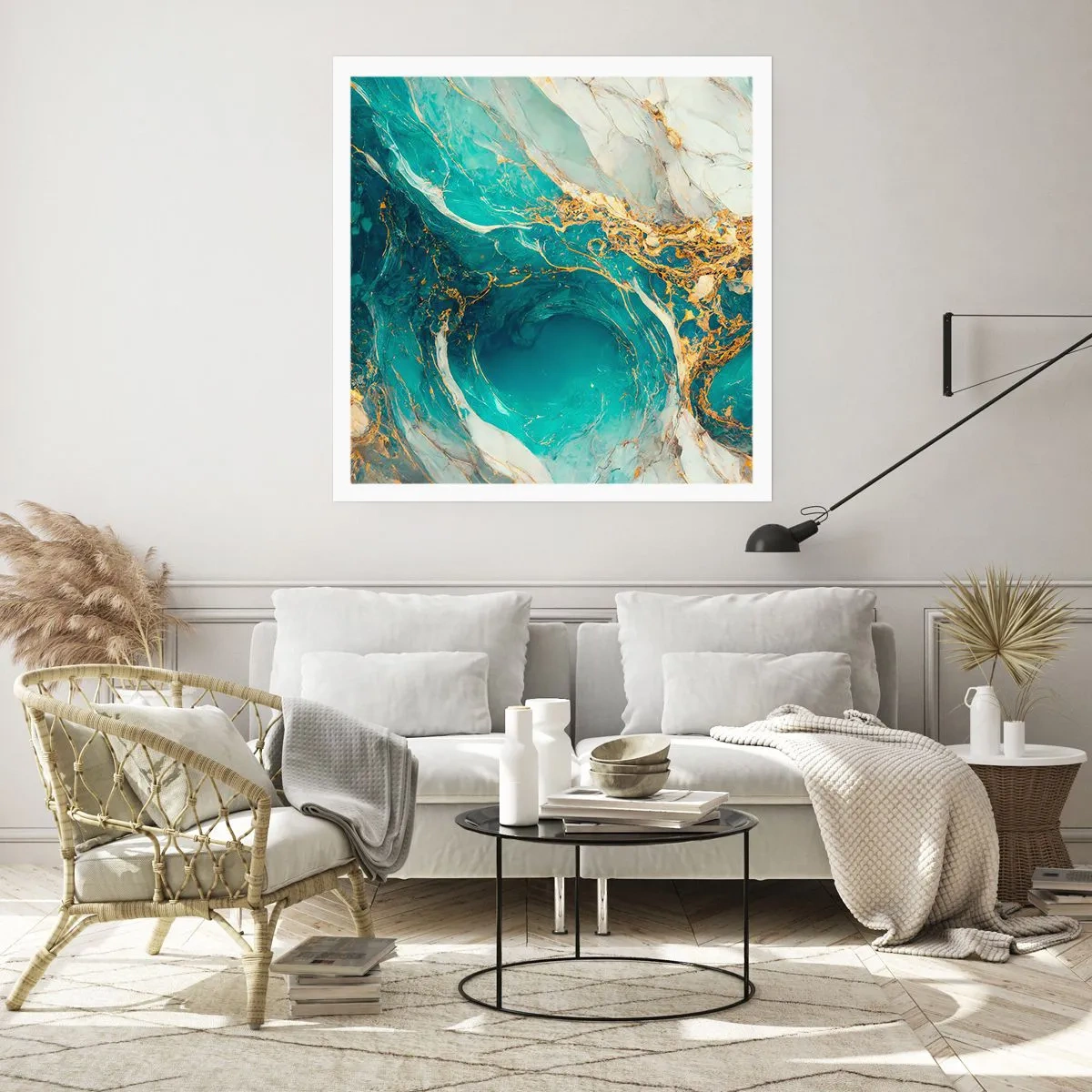 Poster - Compoziție cu vene aurii - 60x60 cm