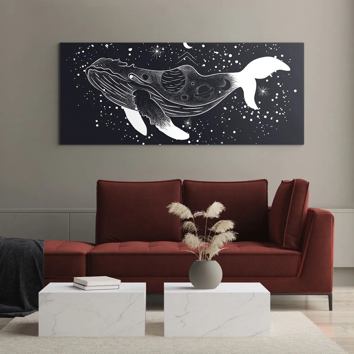 Tablou pe sticlă - În oceanul universului - 140x50 cm